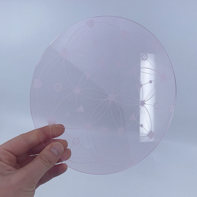 Our Satellite Hearts // Crystal Grid - Transparent Pink