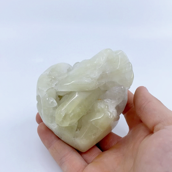 Sulphur in Quartz Heart Cluster #1 | Crystals