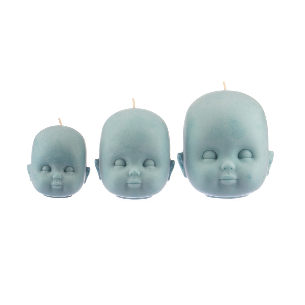 You, Me & Bones // Doll Head Candle - Blue | Candles