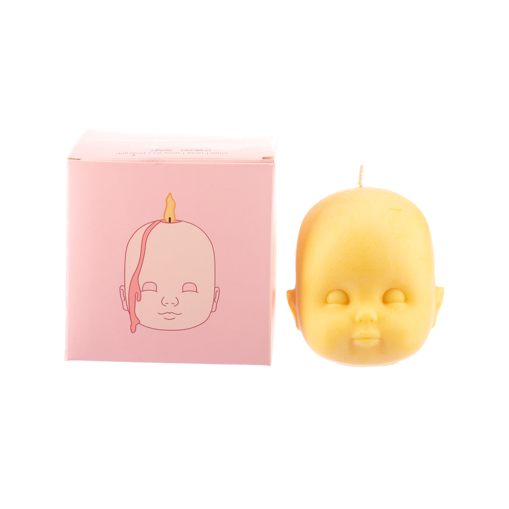 You, Me & Bones // Doll Head Candle - Yellow | Candles