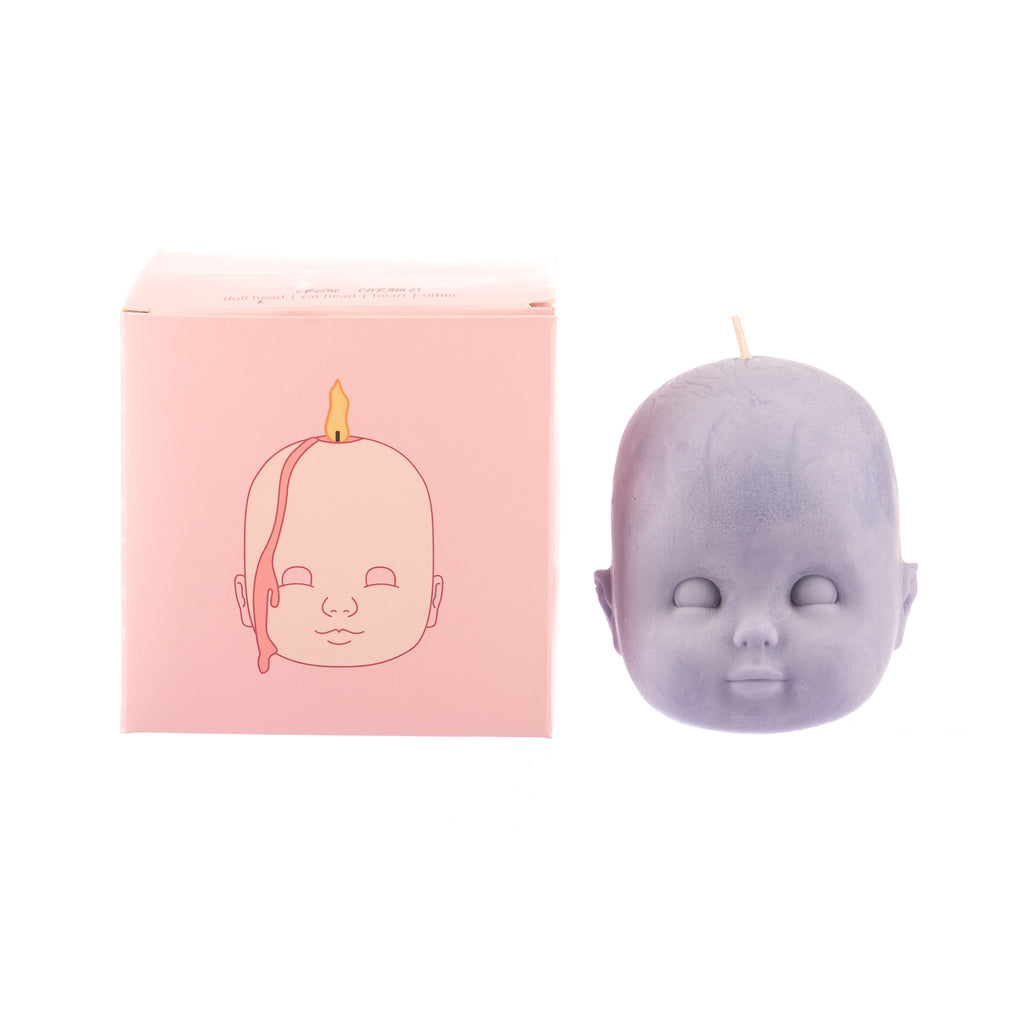 You, Me & Bones // Doll Head Candle - Purple | Candles