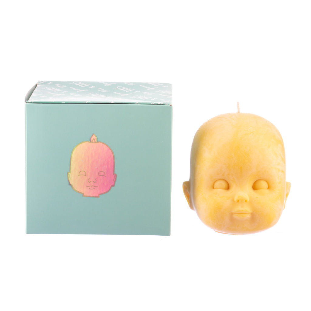 You, Me & Bones // Doll Head Candle - Yellow | Candles