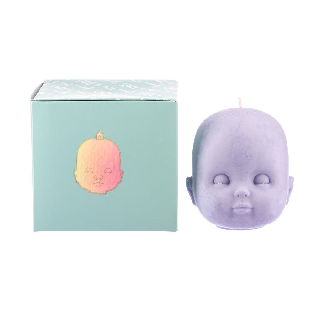 You, Me & Bones // Doll Head Candle - Purple | Candles