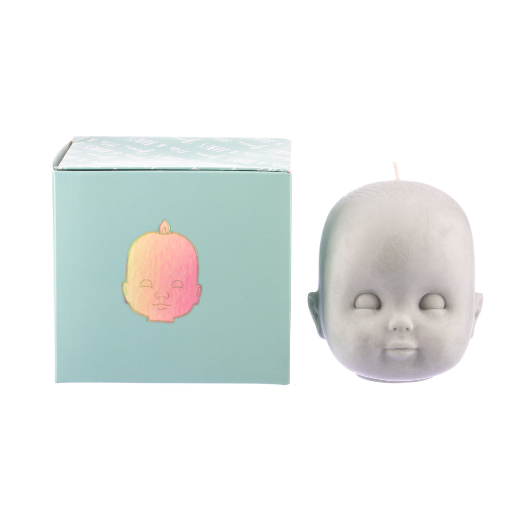 You, Me & Bones // Doll Head Candle - Olive Green | Candles