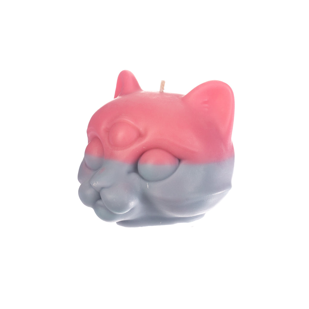 You, Me & Bones // Cat Head Candle - Pink and Blue | Candles