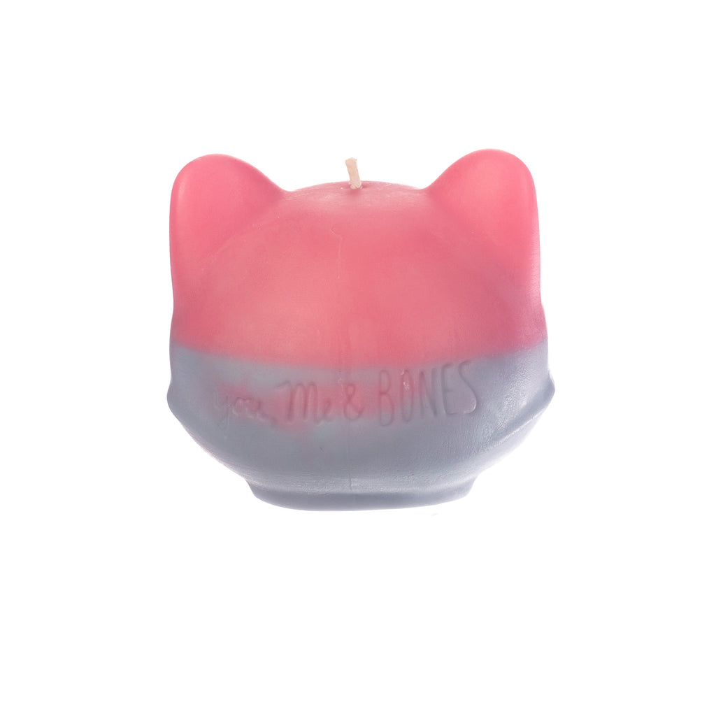 You, Me & Bones // Cat Head Candle - Pink and Blue | Candles