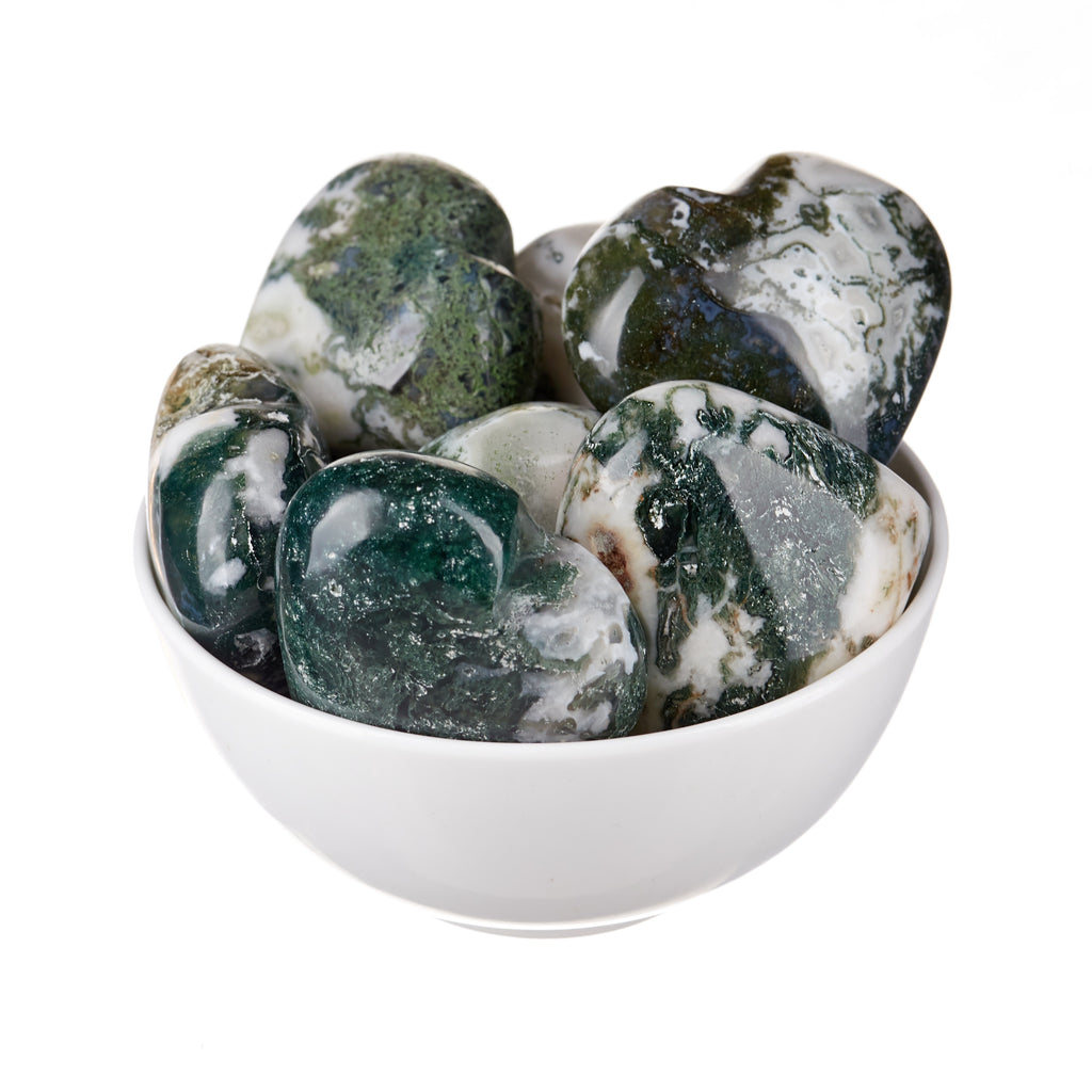 Moss Agate Hearts | Crystals