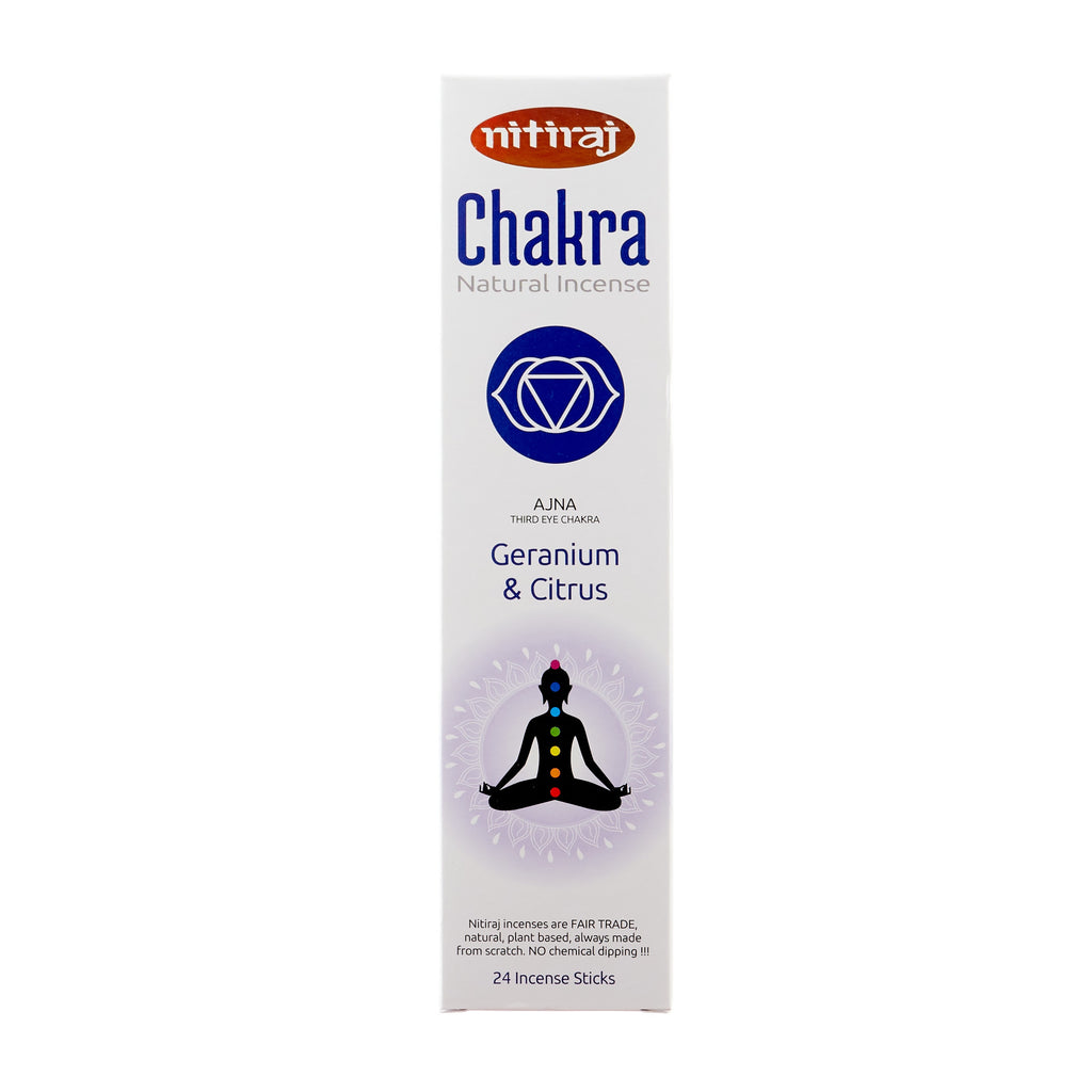 Nitiraj // Chakra Natural Incense - Ajna (Third Eye Chakra) Geranium and Citrus