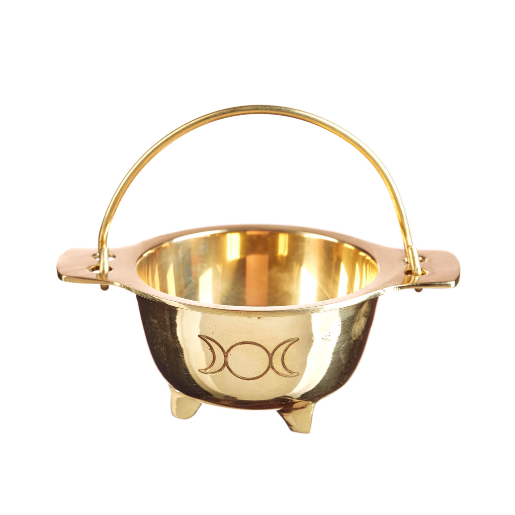 Small Brass Cauldron - Triple Moon