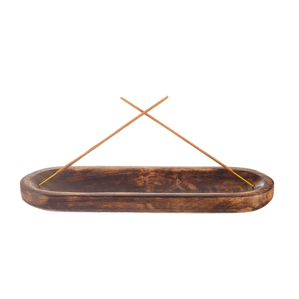 Wooden Rounded Incense Dish | Incense