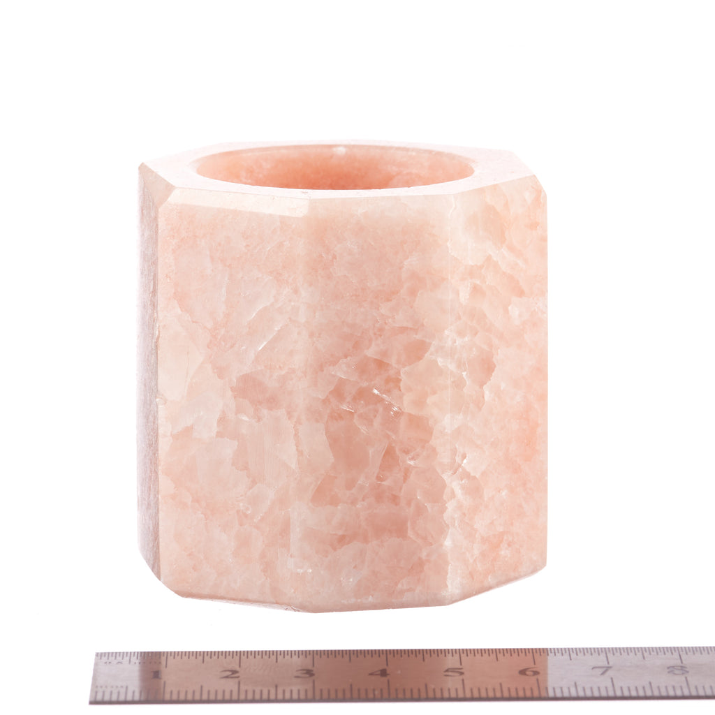 Pink Calcite Tealight Candle Holder