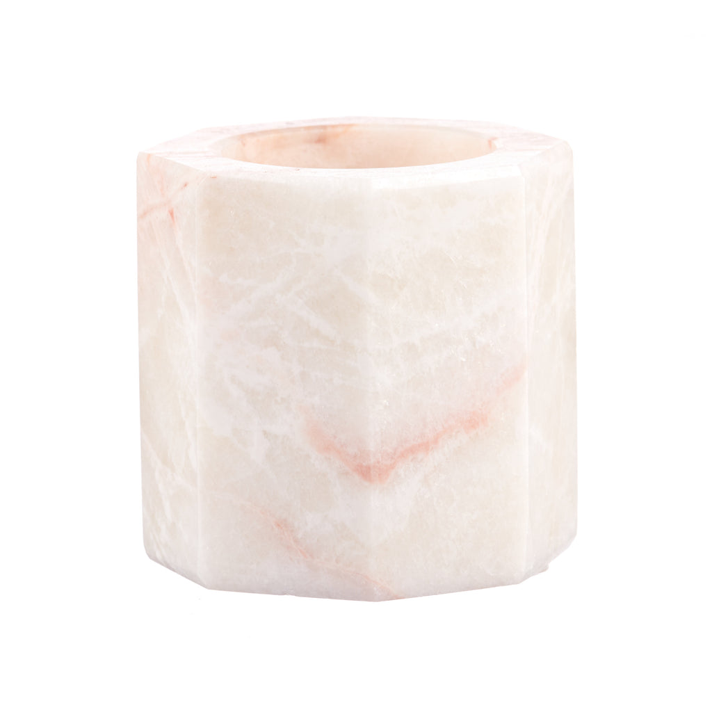 Pink Calcite Tealight Candle Holder
