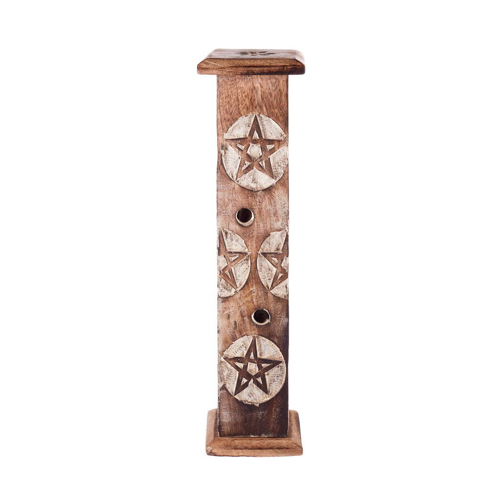 Wooden Pentacle Tower Incense Burner | Incense