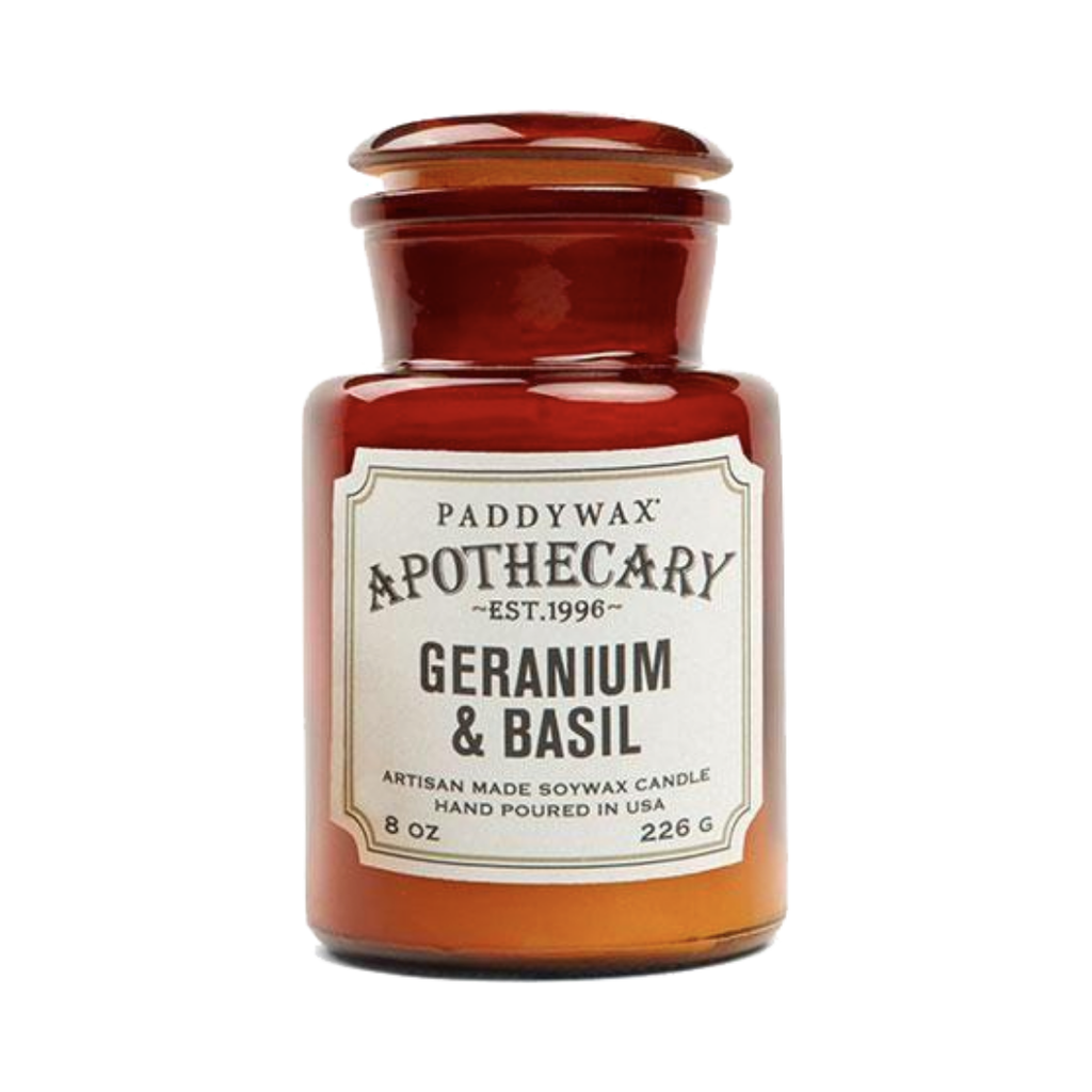 Paddywax // Apothecary 8 oz Candle - Geranium + Basil | Candles