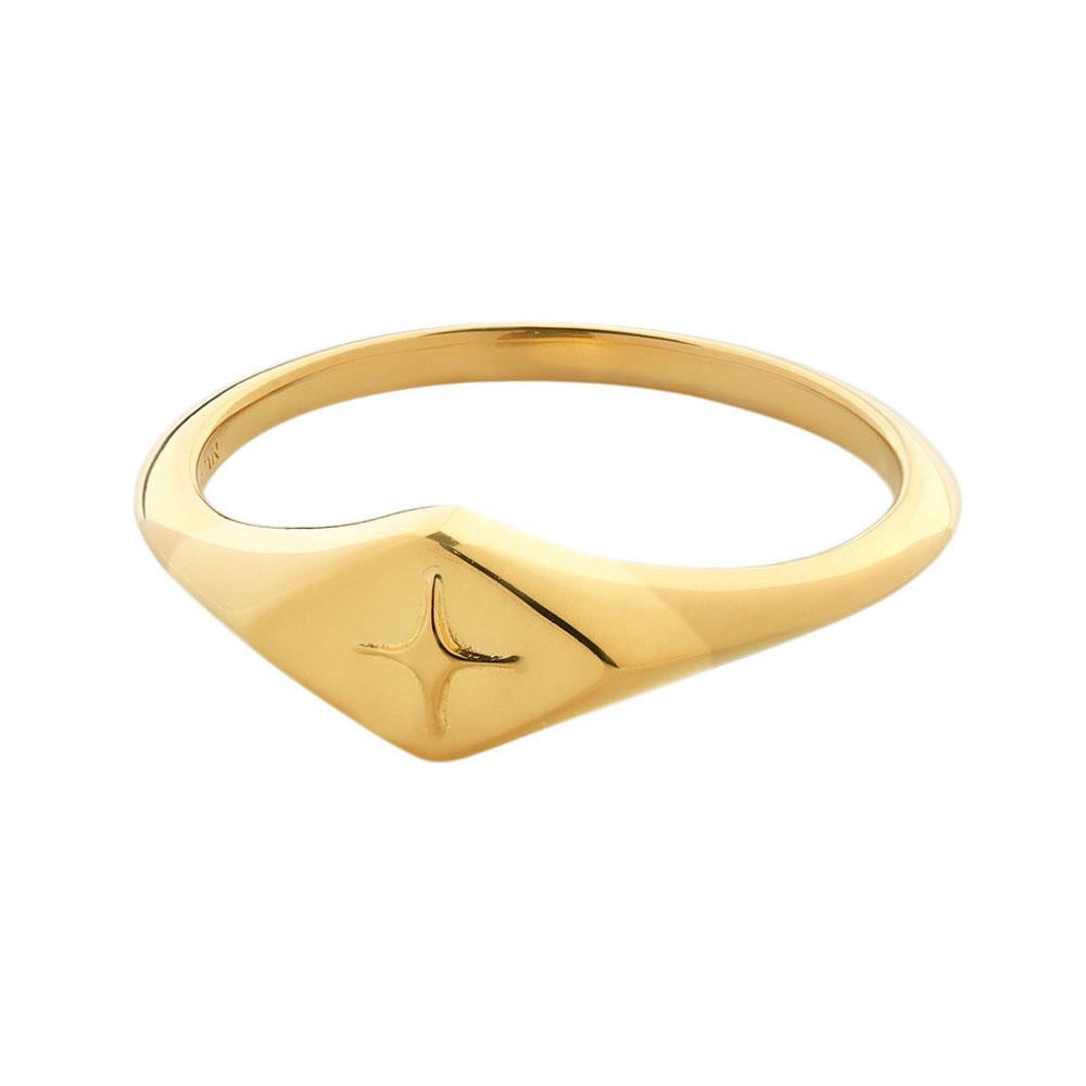 Midsummer Star // Celestial Diamond Signet Ring - Gold | Jewellery