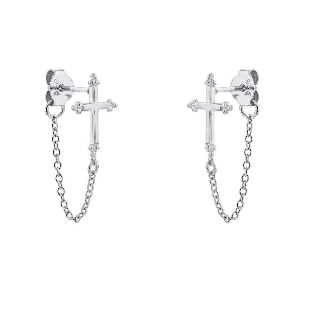Midsummer Star // Cross and Chain Studs | Jewellery
