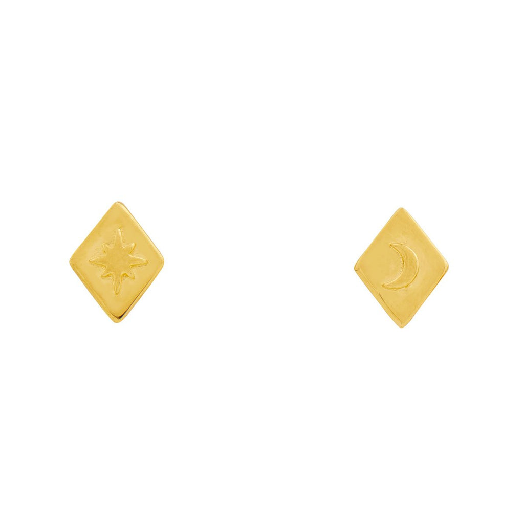 Midsummer Star // Celestial Diamond Studs - Gold | Jewellery