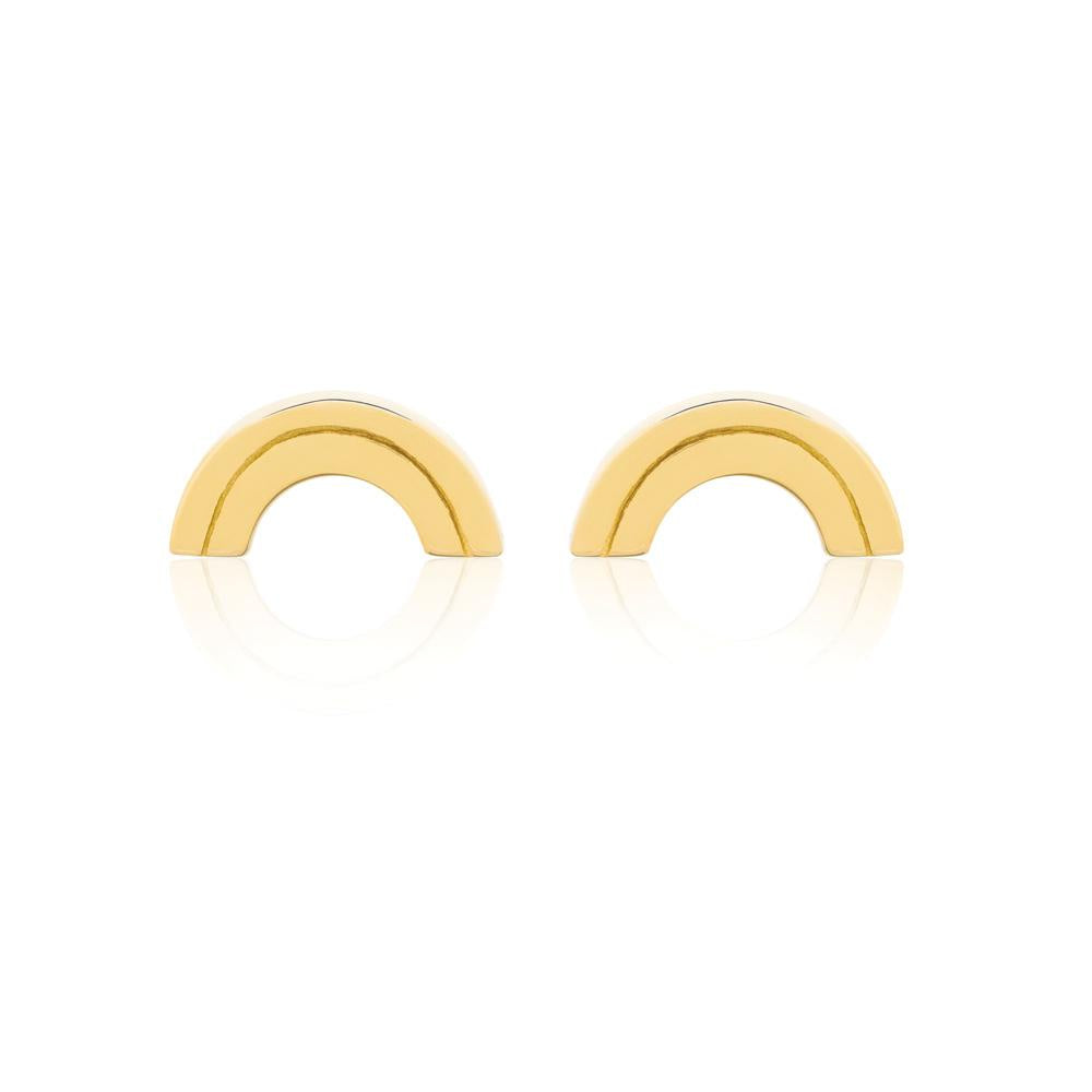 Linda Tahija //   Rainbow Stud Earrings - Yellow Gold Plated Sterling Silver Rainbow Stud Earrings | Linda Tahija Jewellery