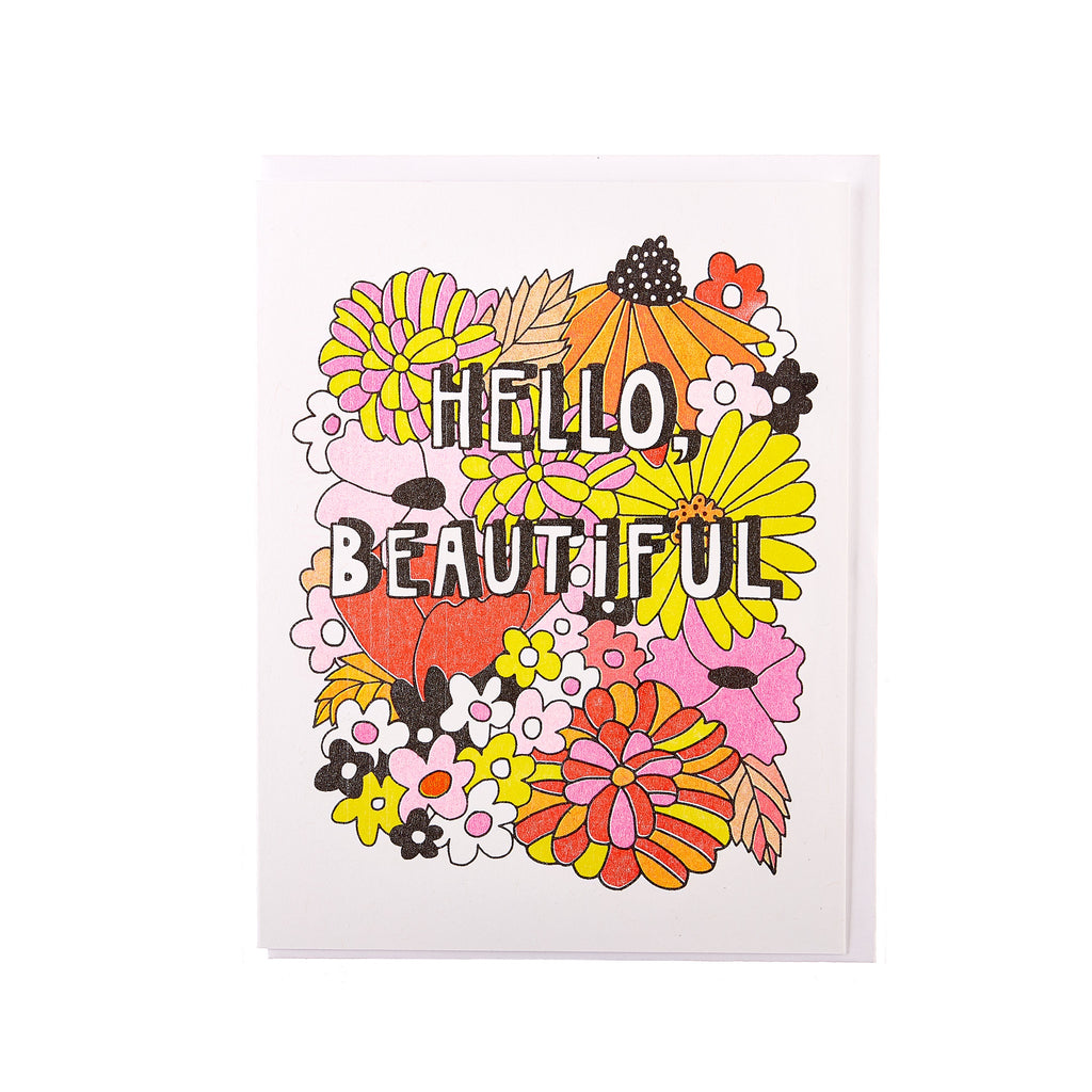 Yellow Owl // Hello Beautiful Greeting Card | Greeting Cards