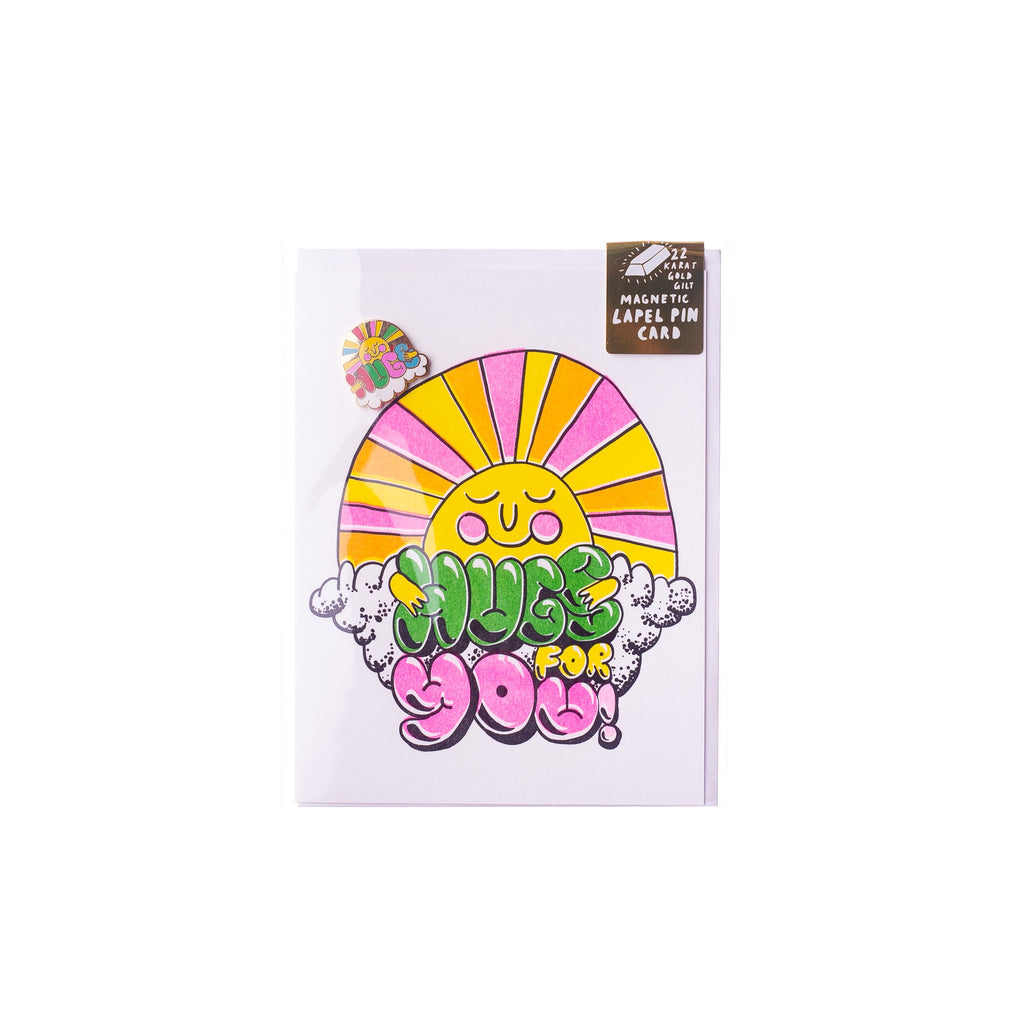 Yellow Owl Workshop // Hugs for You Greeting Card with Lapel Pin | Greeting Cards