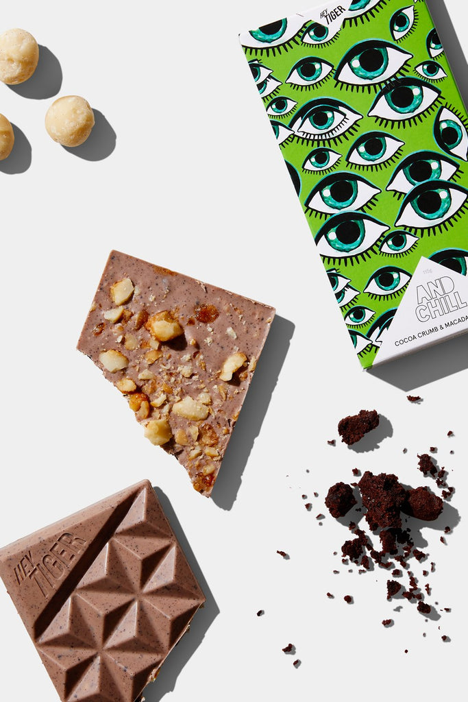 Hey Tiger // And Chill - Cocoa Crumb & Macadamia White Chocolate | Confectionery