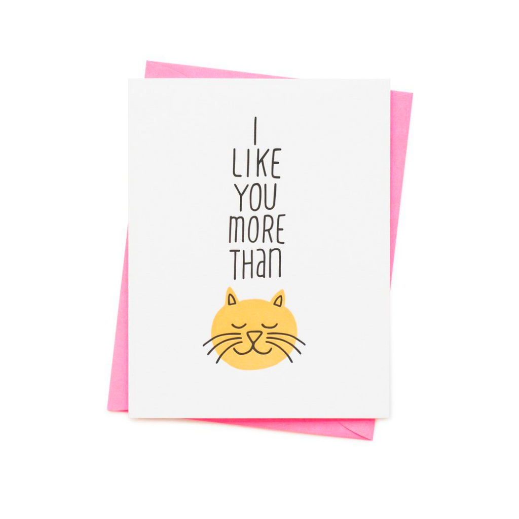 Ash Kahn // I Like You More Than Cats Greeting Card | Greeting Cards