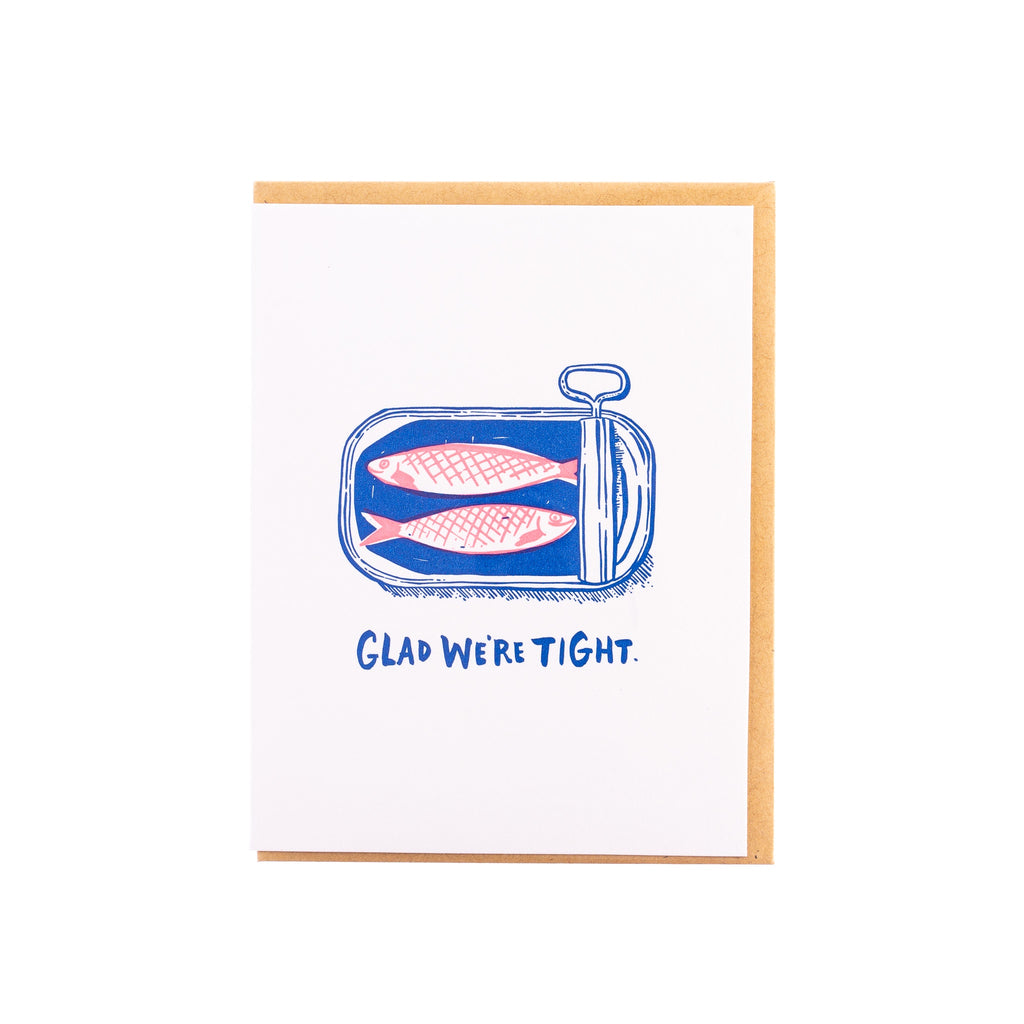 Hello Lucky // Glad We're Tight (Sardines) Greeting Card | Greeting Cards
