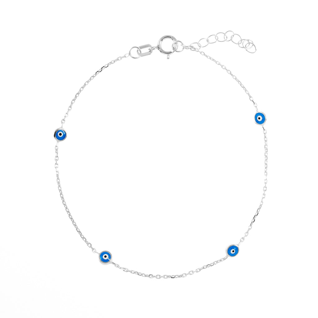Four Evil Eyes Bracelet - Silver