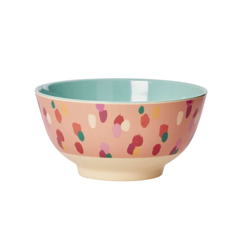 Rice // Melamine Coral Dapper Dot Print Bowl | Kitchen