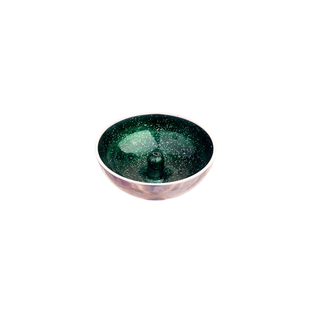Aluminium Incense Dish // Green Glitter | Incense