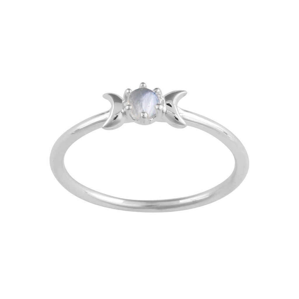 Midsummer Star // Petite Lunar Moonstone Ring - Silver | OSH Jewellery