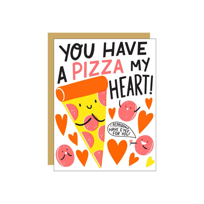 Hello Lucky // Pizza Heart Greeting Card | Greeting Cards