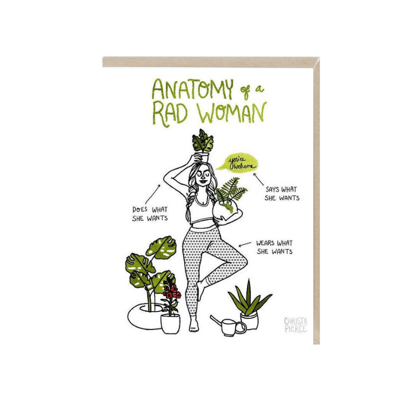 Anatomy Of A Woman Greeting Card - Green | Greeting Cards