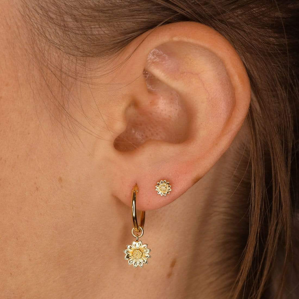 Midsummer Star // Tiny Sunflower Studs - Gold | Jewellery