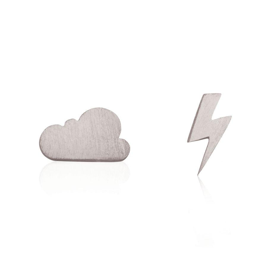 Linda Tahija // Cloud & Bolt Stud Earrings - Sterling Silver | Linda Tahija Jewellery