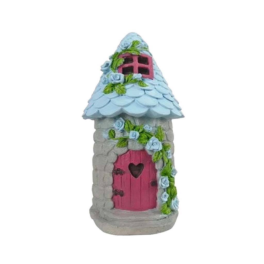 Fairy Garden Floral House 15cm - Blue