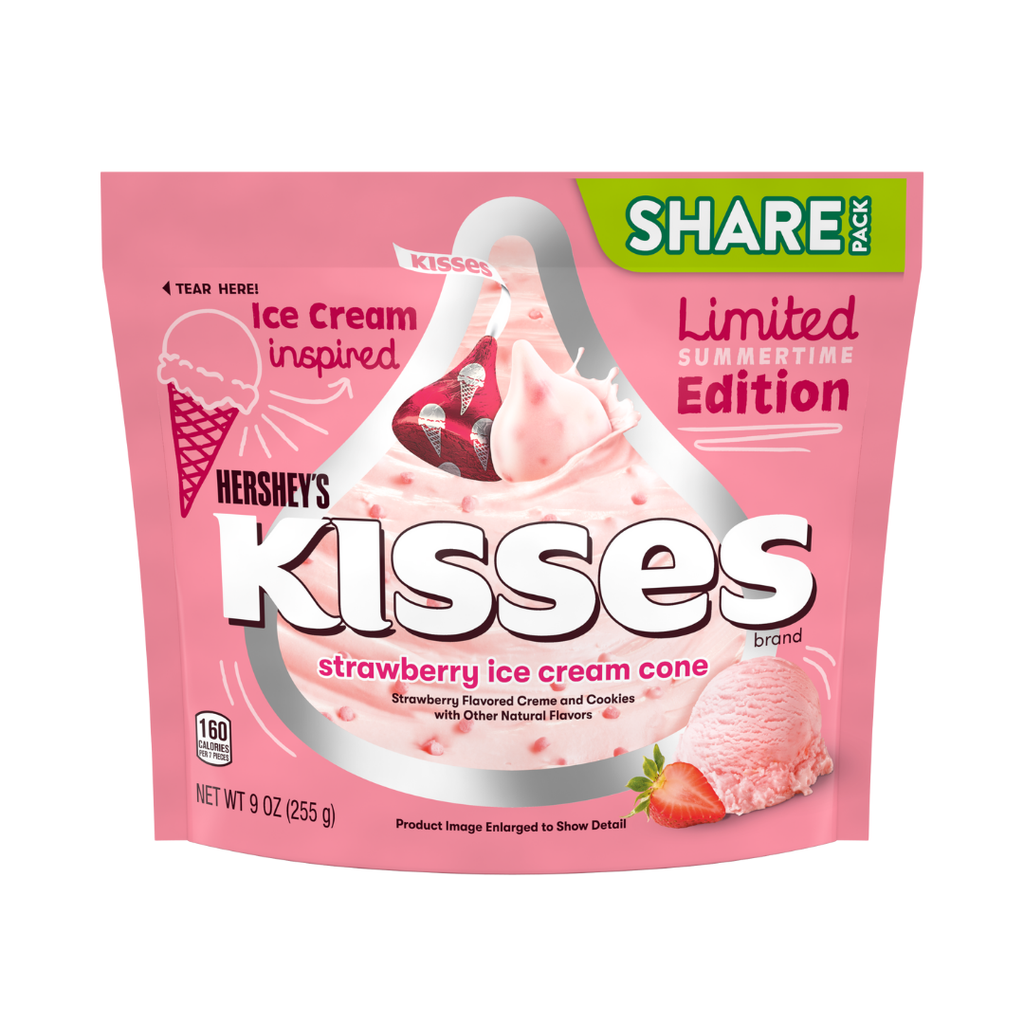Hershey's Kisses // Strawberry Ice Cream Cone Share Pack | Confectionery