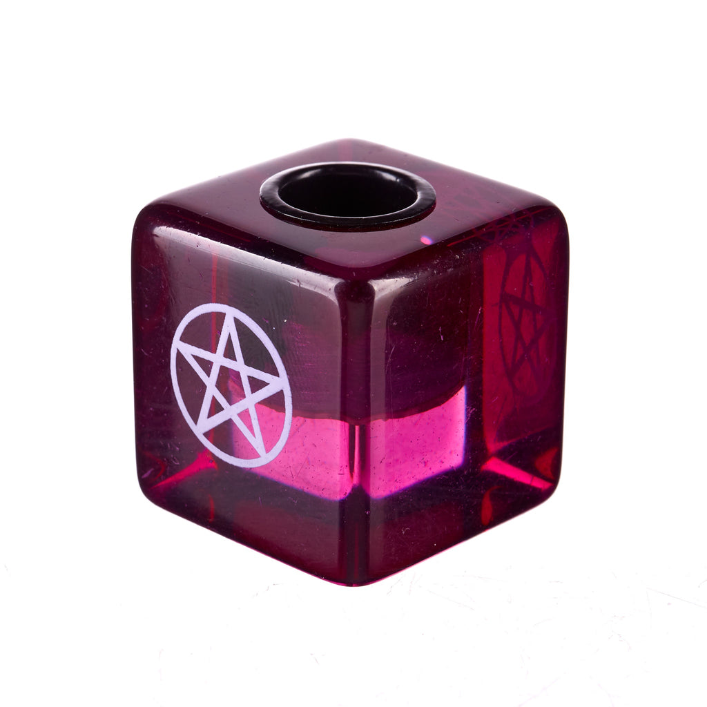 Pentagram Cube Candle Holder - Pink