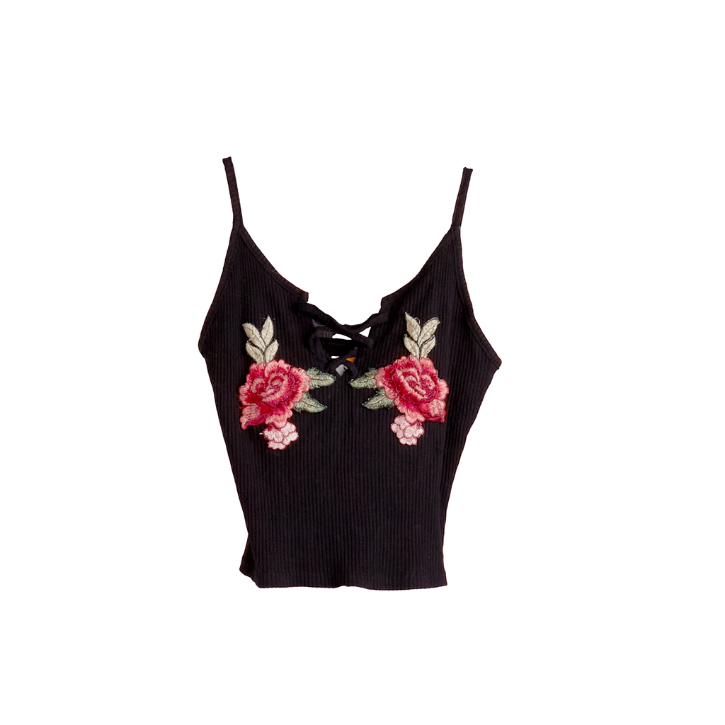 Twin Roses Singlet Top - Size L
