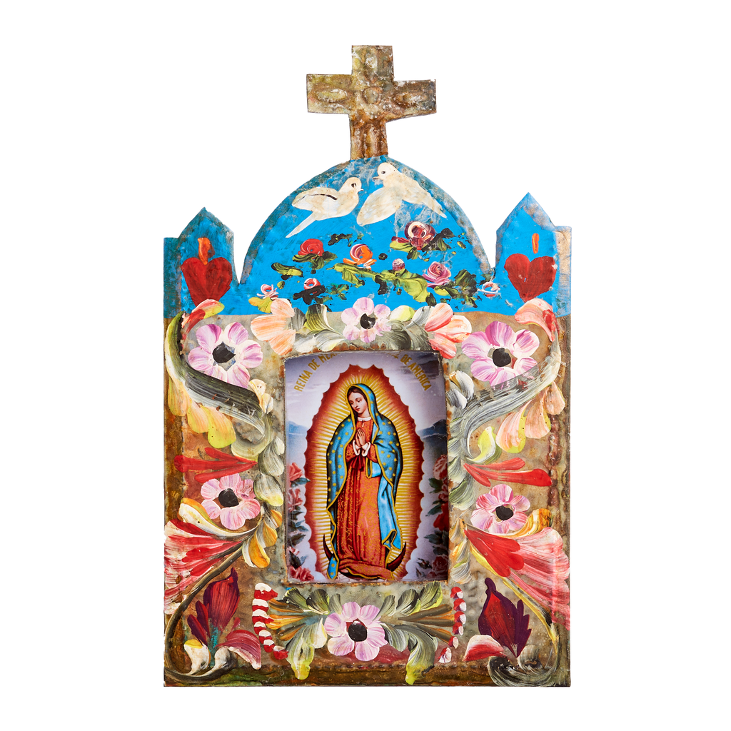 Virgin Mary Colourful Nicho with Cross