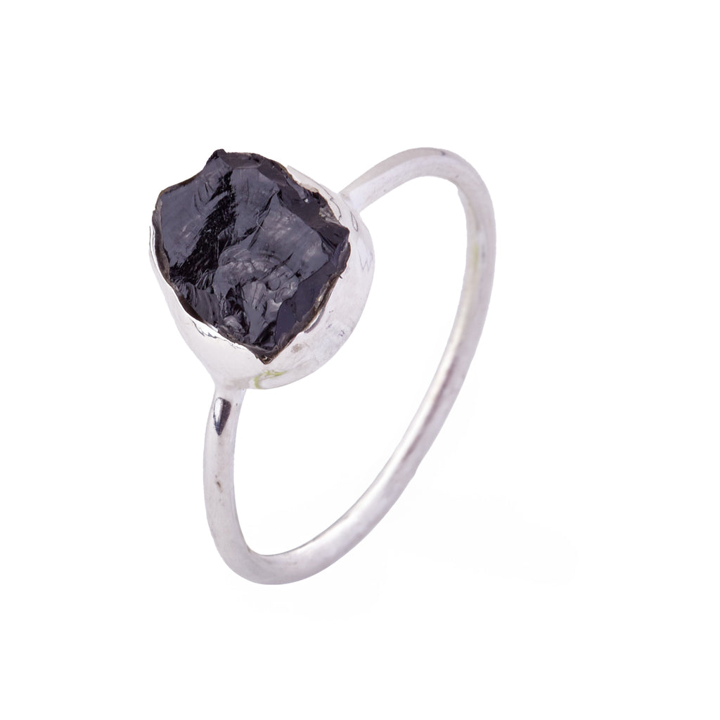 Black Tourmaline Ring #1 - Size