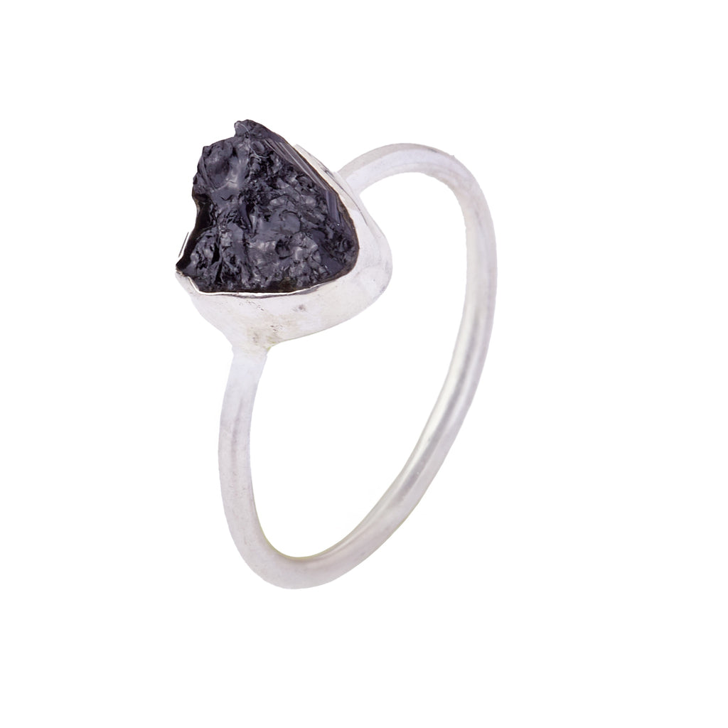 Black Tourmaline Ring #4 - Size 7