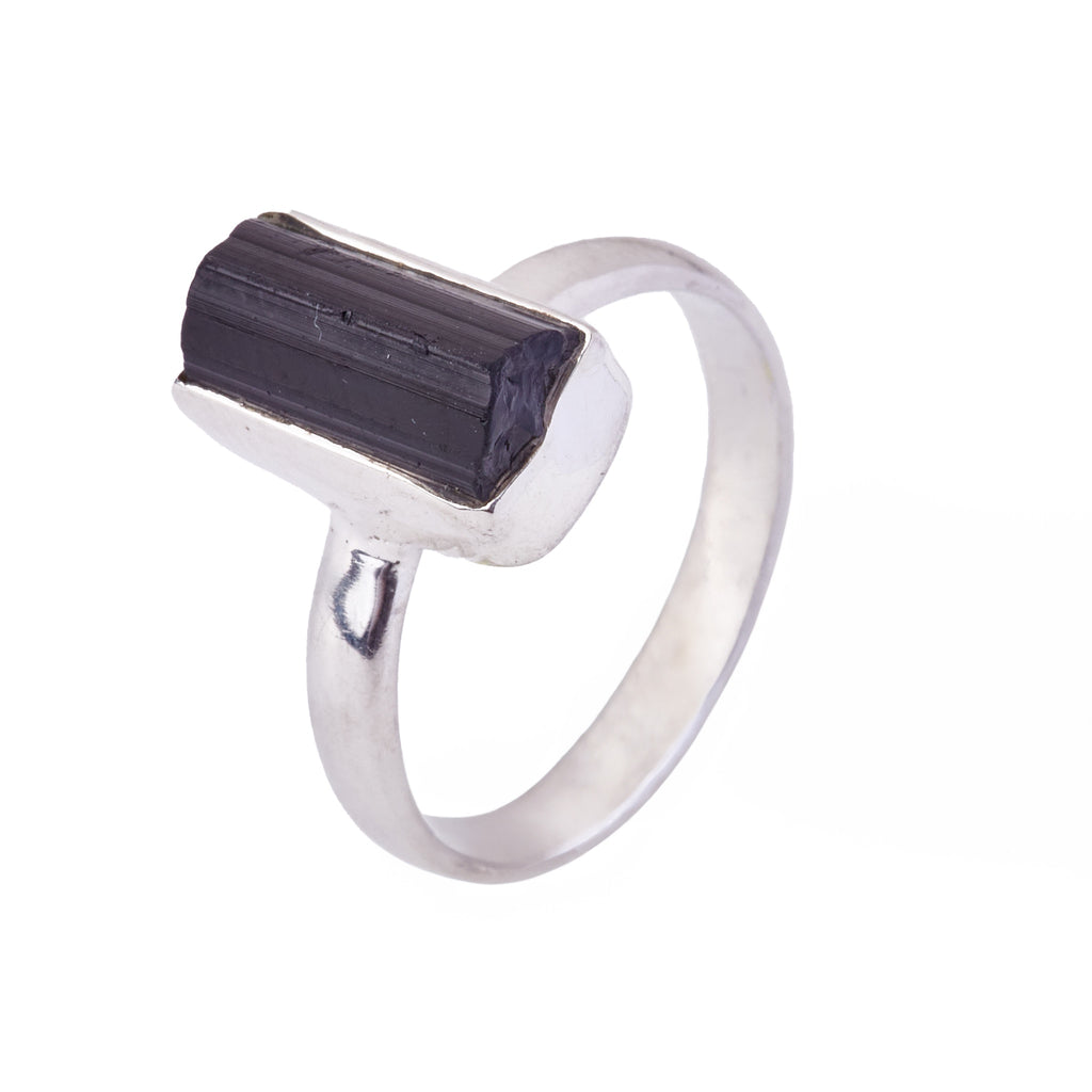 Black Tourmaline Ring #6 - Size 7