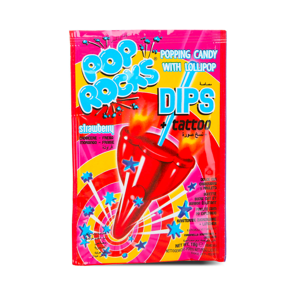 Pop Rocks Dips Strawberry - Popping Candy + Tattoo!