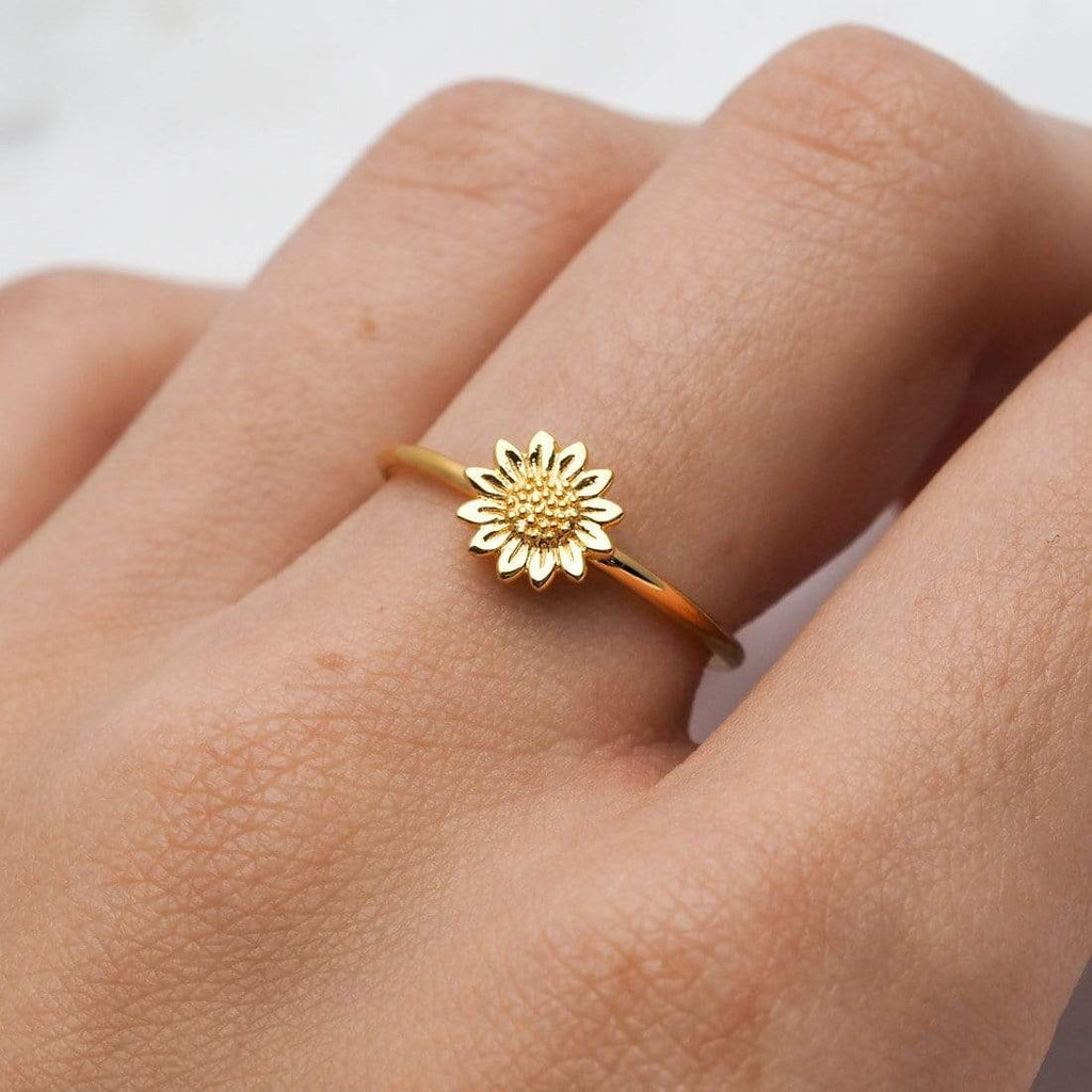 Midsummer Star // Delicate Sunflower Ring - Gold | Jewellery