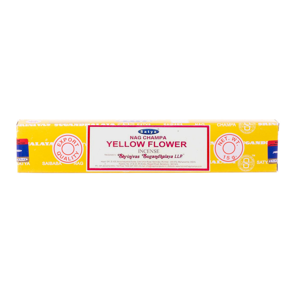 Satya Nag Champa Yellow Flower Incense Sticks - 15gr-SAT-15