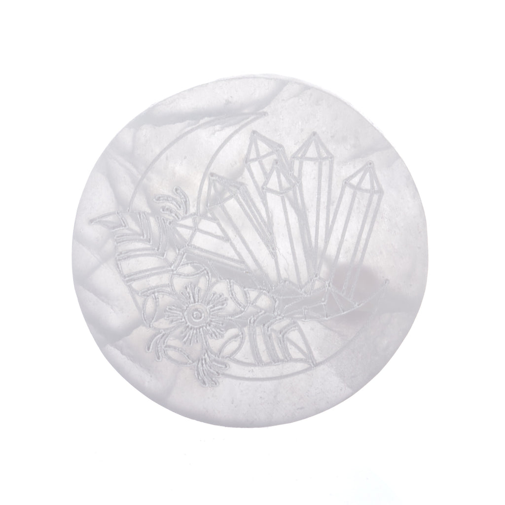 Selenite Charging Plate // Crystals and Moon Stencil