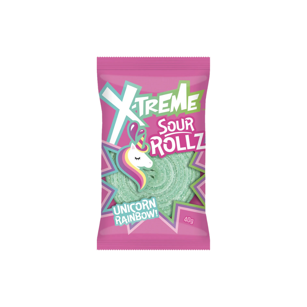 Xtreme Sour Rollz // Unicorn Rainbow 40g | Confectionery